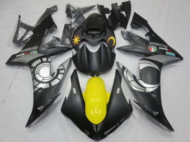 Carénages Moto Yamaha YZF 1000 R1 2004-2006 - Noir Mat Argent Jaune