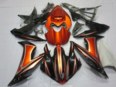 Meilleurs Carénages Moto Yamaha YZF 1000 R1 2004-2006 - Orange Noir Brillant