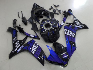 Meilleurs Carénages Moto Yamaha YZF 1000 R1 2007-2008 - Noir Bleu Violet Blanc Rossi