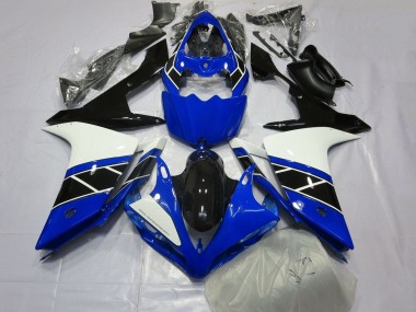 Meilleurs Kits Carénage Moto ABS Yamaha YZF 1000 R1 2007-2008 - Bleu Blanc Noir