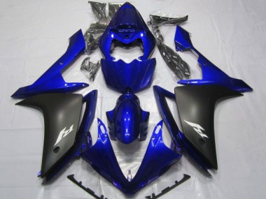 Meilleurs Carénages Moto Yamaha YZF 1000 R1 2007-2008 - Bleu Noir Mat