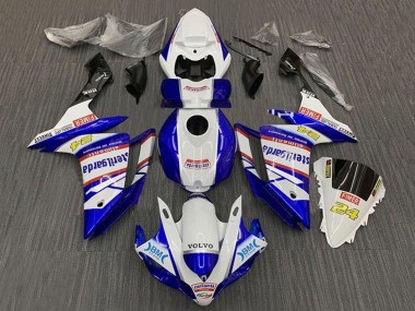 Meilleurs Carénages Moto Yamaha YZF 1000 R1 2007-2008 - Blanc Bleu Rouge Volvo Fimer Sterilgarda