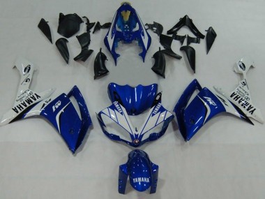 Meilleurs Carénages Moto Yamaha YZF 1000 R1 2007-2008 - Bleu Blanc Noir M1