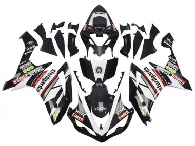 Meilleurs Carénages Moto Yamaha YZF 1000 R1 2007-2008 - Blanc Rouge Noir Volvo Fimer Yamalube Sterilgarda