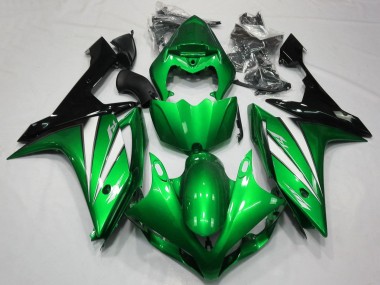 Meilleurs Carénages Moto Yamaha YZF 1000 R1 2007-2008 - Vert Blanc Noir