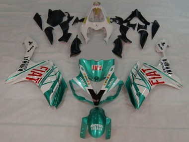 Meilleurs Carénages Moto Yamaha YZF 1000 R1 2007-2008 - Blanc Vert Rouge Fiat