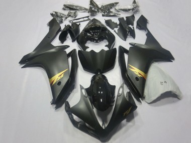Meilleurs Carénages Moto Yamaha YZF 1000 R1 2007-2008 - Noir Brillant Noir Mat Or Décalque