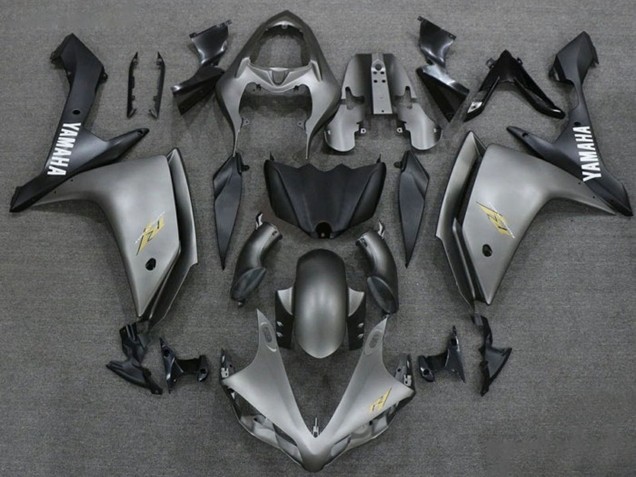 Carénages Moto Yamaha YZF 1000 R1 2007-2008 - Argent Foncé Noir Mat