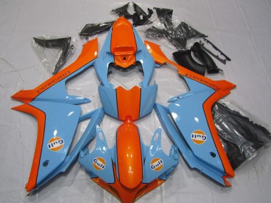 Meilleurs Carénages Moto Yamaha YZF 1000 R1 2007-2008 - Bleu Clair Orange Gulf
