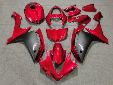 Meilleurs Carénages Moto Yamaha YZF 1000 R1 2007-2008 - Rouge Noir Mat