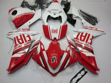 Meilleurs Carénages Moto Yamaha YZF 1000 R1 2007-2008 - Blanc Rouge Fiat