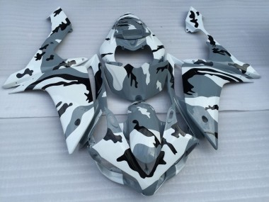 Meilleurs Carénages Moto Yamaha YZF 1000 R1 2007-2008 - Blanc Gris Noir Camouflage