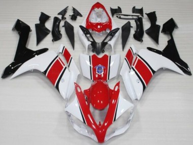 Meilleurs Carénages Moto Yamaha YZF 1000 R1 2007-2008 - Blanc Rouge Noir
