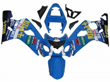 Meilleurs Carénages Moto Suzuki GSXR 600 / GSXR 750 2004-2005 - Bleu Vert Noir Jaune Rizla