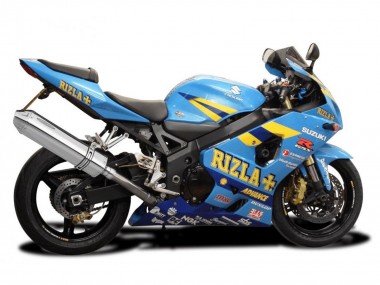 Meilleurs Carénages Moto Suzuki GSXR 600 / GSXR 750 2004-2005 - Bleu Clair Jaune Rizla Motul