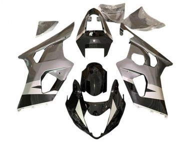 Meilleurs Carénages Moto Suzuki GSXR 600 / GSXR 750 2004-2005 - Argent Noir Brillant