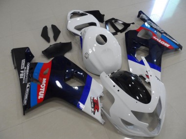 Meilleurs Carénages Moto Suzuki GSXR 600 / GSXR 750 2004-2005 - Blanc Bleu Rouge Noir Motul