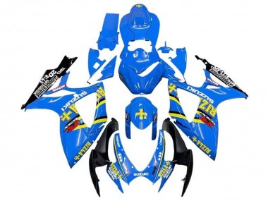 Meilleurs Carénages Moto Suzuki GSXR 600 / GSXR 750 2006-2007 - Bleu Jaune Noir Rizla