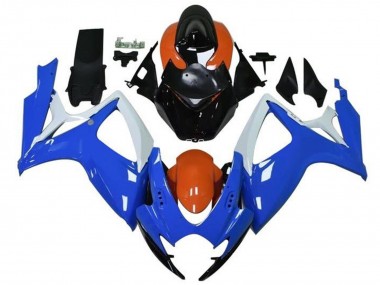 Meilleurs Carénages Moto Suzuki GSXR 600 / GSXR 750 2006-2007 - Orange Bleu Blanc Noir