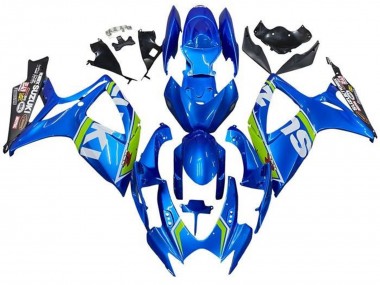 Meilleurs Carénages Moto Suzuki GSXR 600 / GSXR 750 2006-2007 - Bleu Blanc Vert Noir