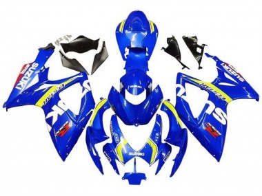 Meilleurs Carénages Moto Suzuki GSXR 600 / GSXR 750 2006-2007 - Bleu Blanc Jaune Rouge Ecstar