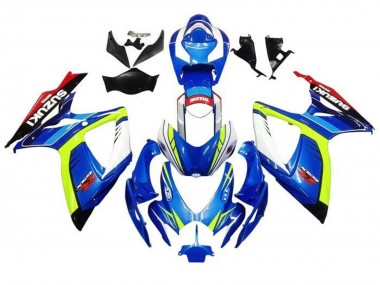Meilleurs Carénages Moto Suzuki GSXR 600 / GSXR 750 2006-2007 - Bleu Jaune Blanc Rouge