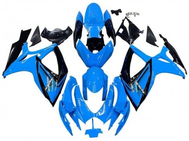 Meilleurs Carénages Moto Suzuki GSXR 600 / GSXR 750 2006-2007 - Bleu Clair Noir