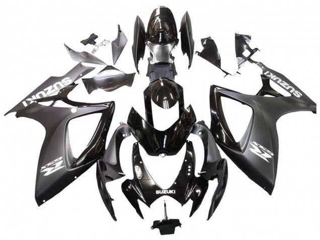 Carénages Moto Suzuki GSXR 600 / GSXR 750 2006-2007 - Noir Mat Noir Brillant Blanc