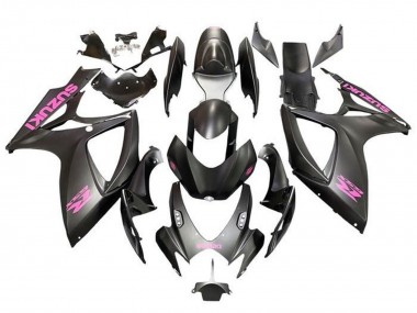 Meilleurs Carénages Moto Suzuki GSXR 600 / GSXR 750 2006-2007 - Noir Mat Rose