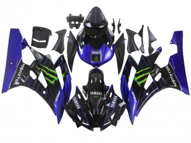 Meilleurs Carénages Moto Yamaha YZF R6 2006-2007 - Bleu Noir Vert Monstre