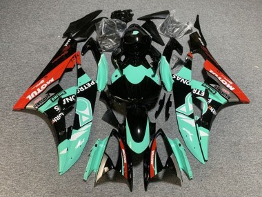 Meilleurs Carénages Moto Yamaha YZF R6 2006-2007 - Vert Clair Rouge Noir Petronas Motul
