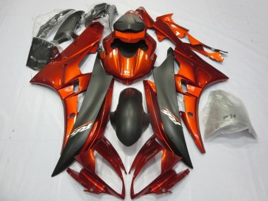 Meilleurs Carénages Moto Yamaha YZF R6 2006-2007 - Orange Noir Mat