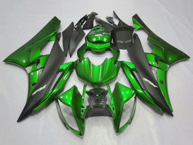 Meilleurs Carénages Moto Yamaha YZF R6 2006-2007 - Vert Noir Mat
