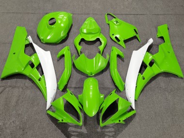 Meilleurs Carénages Moto Yamaha YZF R6 2006-2007 - Vert Blanc
