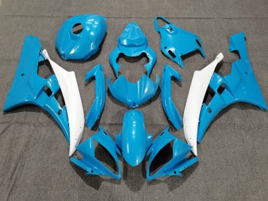 Meilleurs Carénages Moto Yamaha YZF R6 2006-2007 - Bleu Clair Blanc