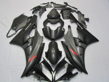 Meilleurs Carénages Moto Yamaha YZF R6 2006-2007 - Noir Mat Rouge Décalque