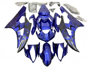 Meilleurs Carénages Moto Yamaha YZF R6 2006-2007 - Bleu Noir Mat