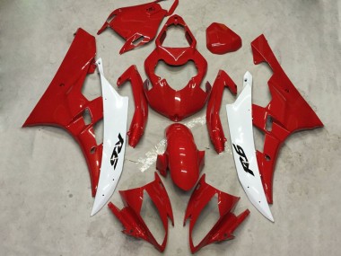 Meilleurs Kits Carénage Moto Yamaha YZF R6 2006-2007 - Blanc Rouge