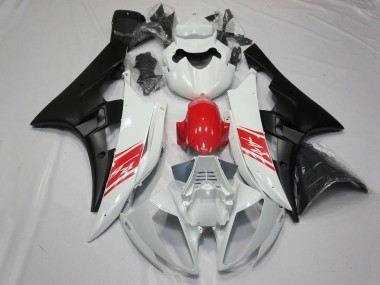 Meilleurs Carénages Moto Yamaha YZF R6 2006-2007 - Blanc Rouge Noir Mat