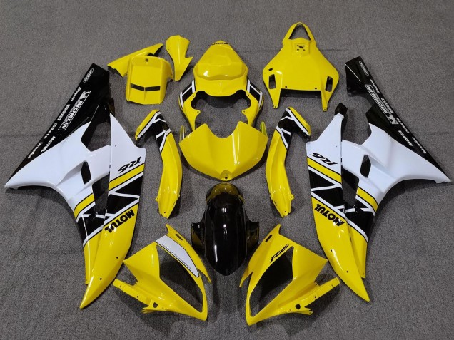 Carénages Moto Yamaha YZF R6 2006-2007 - Jaune Blanc Noir Brillant Motul Michelin