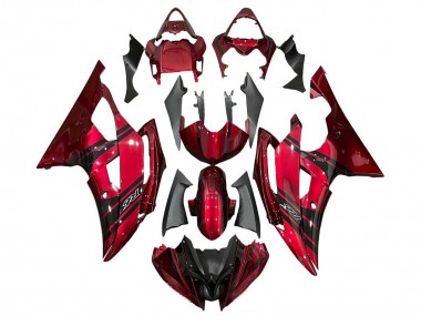 Meilleurs Carénages Moto Yamaha YZF R6 2008-2016 - Rouge Noir Bande