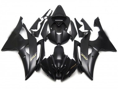 Meilleurs Carénages Moto Yamaha YZF R6 2008-2016 - Noir Mat Or Décalque