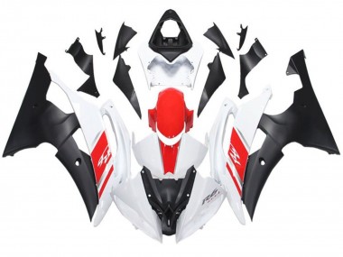 Meilleurs Carénage Moto Yamaha YZF R6 2008-2016 - Blanc Rouge Noir Mat