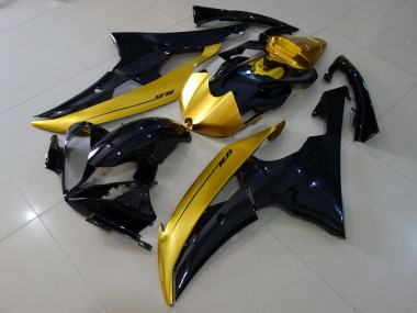 Meilleurs Carénages Moto Yamaha YZF R6 2008-2016 - Or Noir Brillant