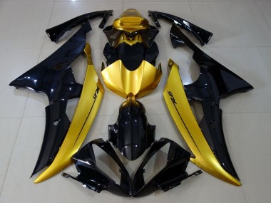 Meilleurs Carénages Moto Yamaha YZF R6 2008-2016 - Or Noir Brillant
