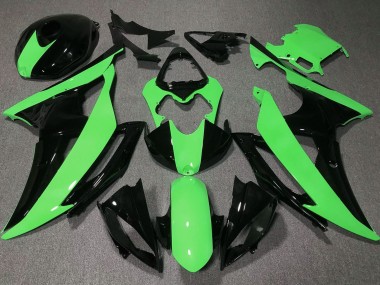 Meilleurs Carénages Moto Yamaha YZF R6 2008-2016 - Vert Noir Brillant
