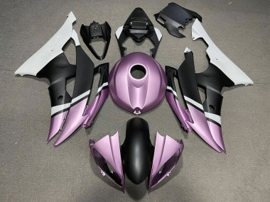 Meilleurs Carénages Moto Yamaha YZF R6 2008-2016 - Blanc Violet Clair Noir Mat