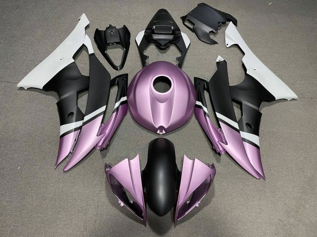 Carénages Moto Yamaha YZF R6 2008-2016 - Blanc Violet Clair Noir Mat