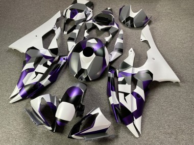 Meilleurs Carénages Moto Yamaha YZF R6 2008-2016 - Blanc Violet Gris Noir Camouflage