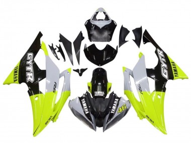 Meilleurs Carénages Moto Yamaha YZF R6 2008-2016 - Blanc Vert Noir Brillant GYTR